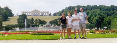 Debbie, Julie, Ryan, and Vince at Schonbrunn Palace, Vienna