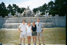 Ryan, Julie, Debbie, and Vince at the top of the hill at Schonbrunn Palace