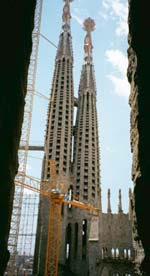 A view of the Sagrada Familia Cathedral from within one of it's spires