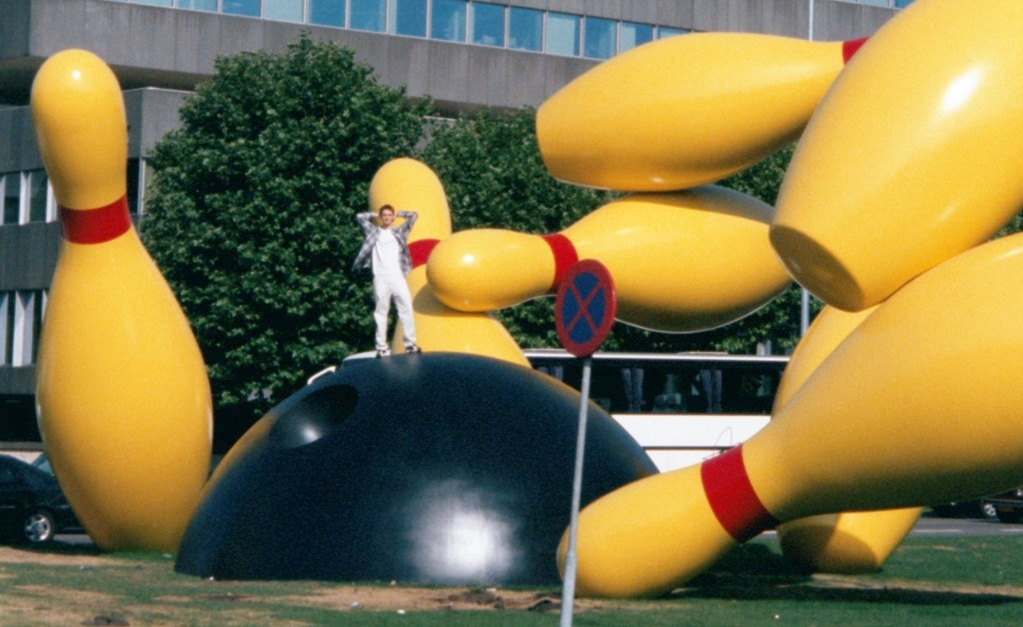 Ryan in Eindhoven on odd bowling sculpture