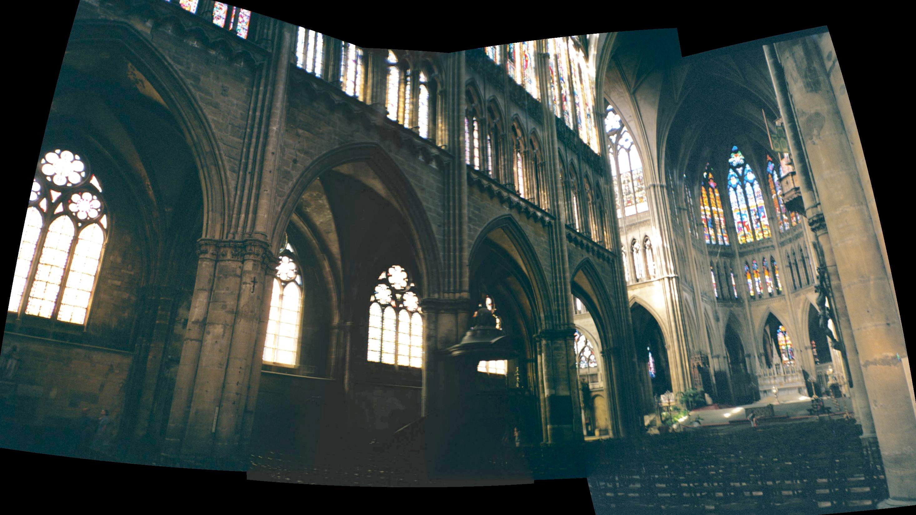 Inside panorama of the cathedral in Metz