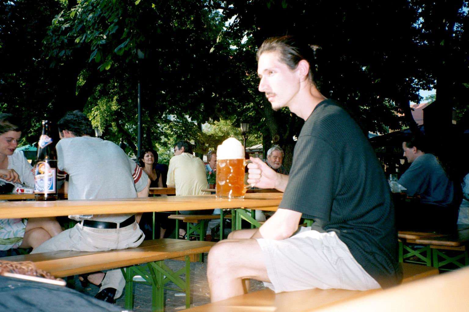 Me and a liter of beer in Munich. Why do I look that way?