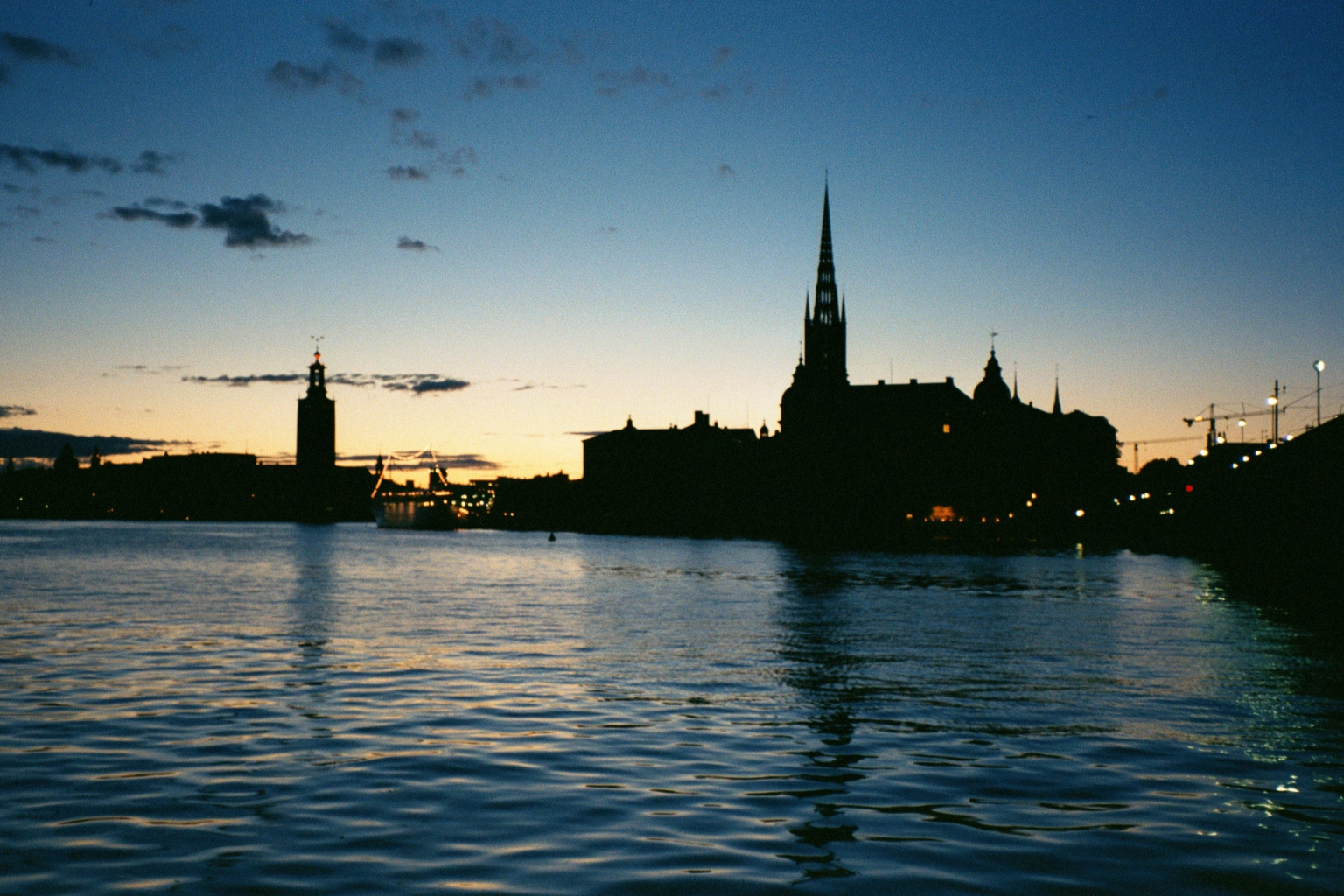 View of the city tower and old city of Stockholm
