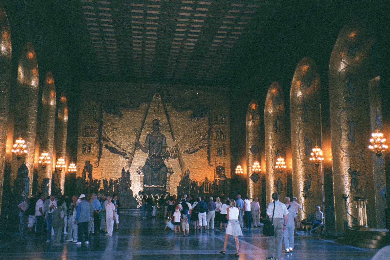 The gold room in the city hall of Stockholm