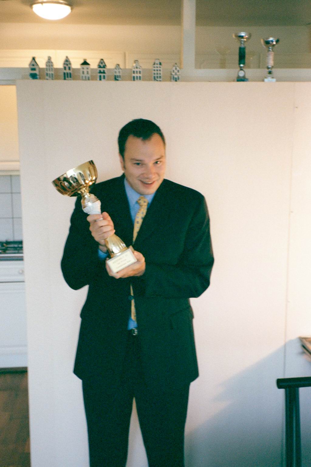 Giving the award for first place 64KB intro to Steven of 3State. I represented them at the Assembly Party.