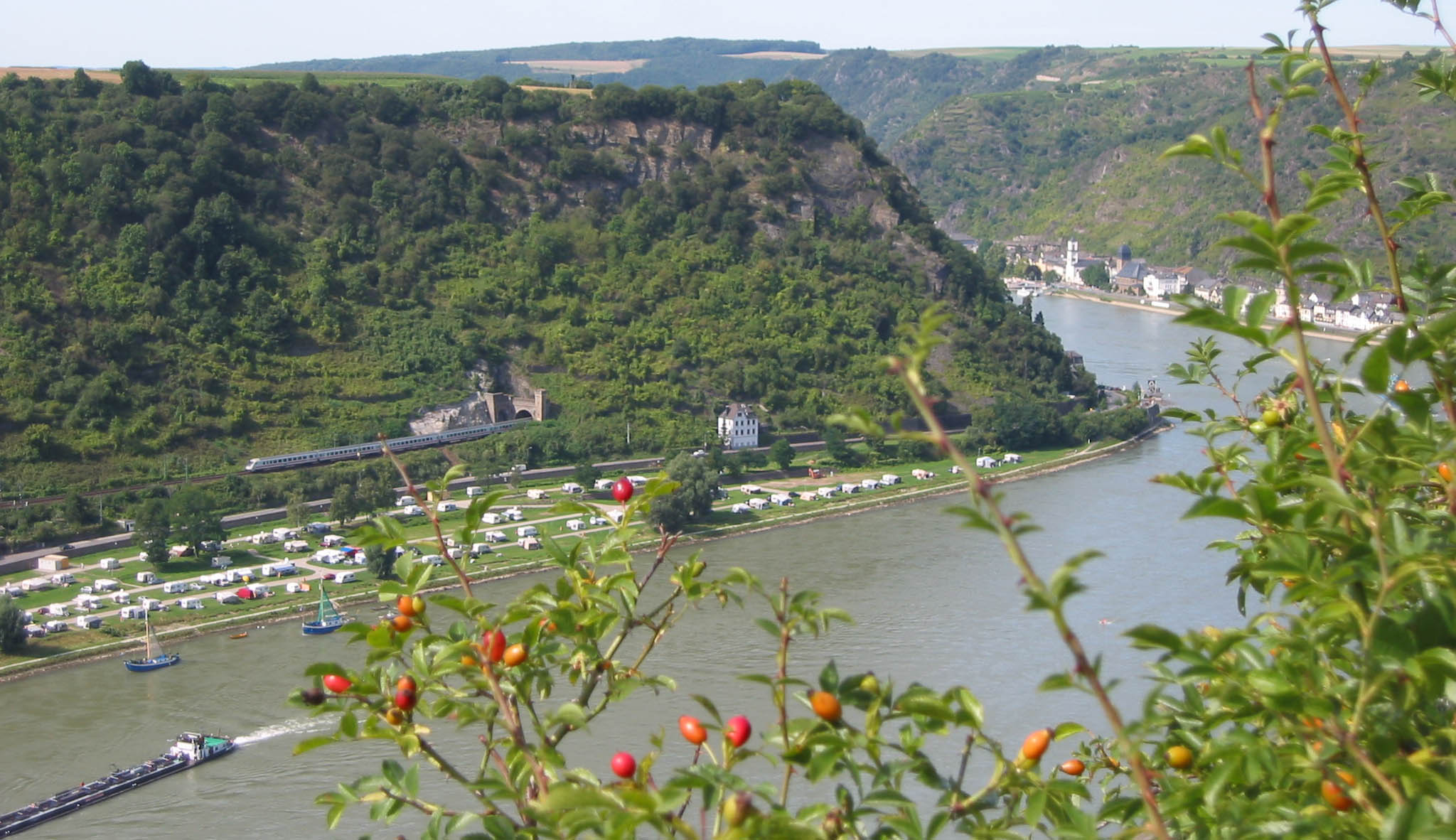 The siren of Loreley watches down from the high cliffs of the Rhine