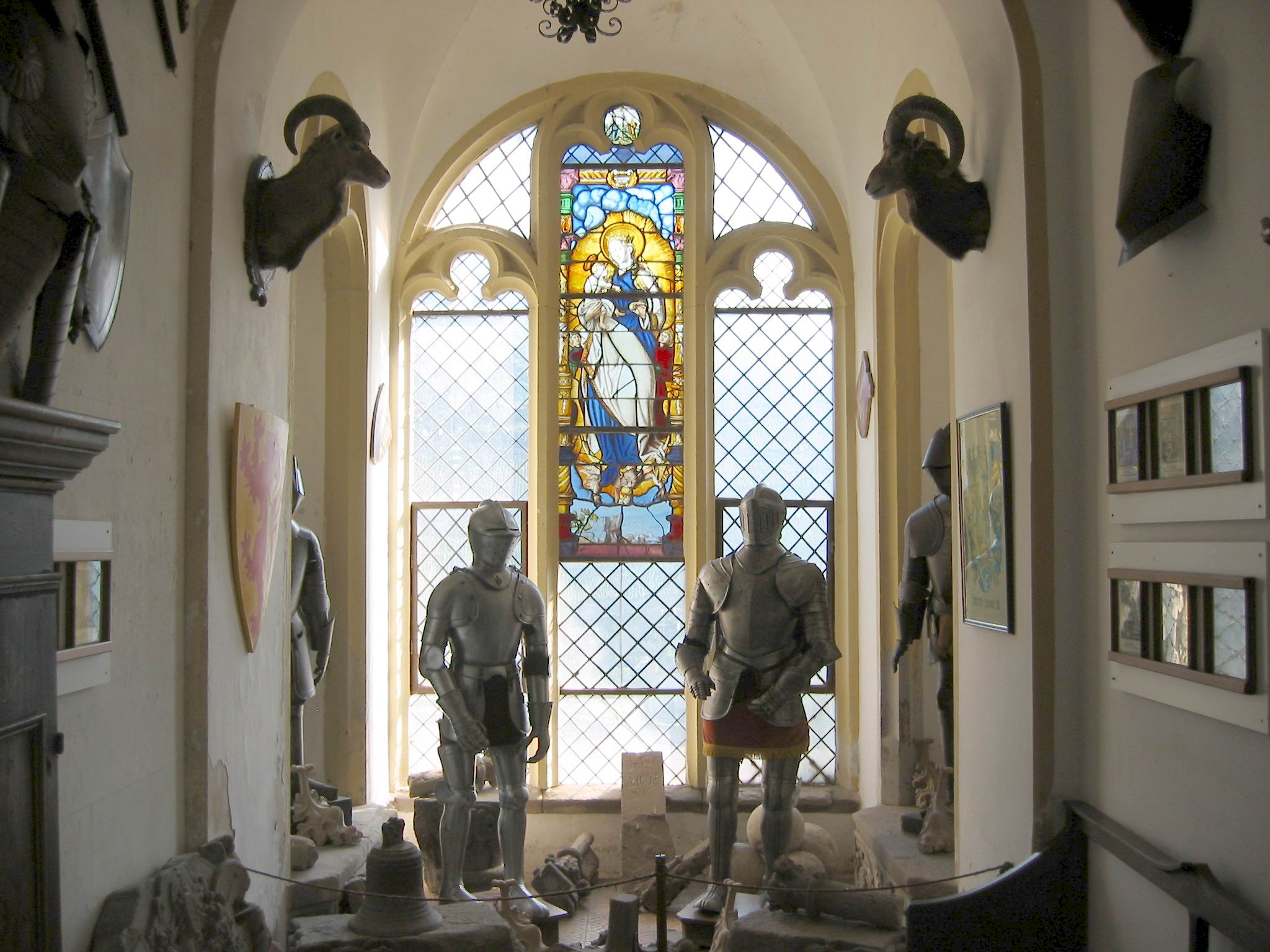 Full suits of armor, and much bric-a-brac in the castle
